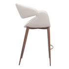 Zuo - Limay Tabouret de comptoir - Beige/Noyer-Garantie limitée de 3 ans