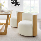 Modway - Solis Boucle Chaise d’accent - Ivoire naturel-Pieds en bois
