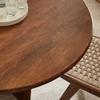 Modway - Rivian Ronde 48 po Bois Table à manger, Noyer-Capsules de pied ajustables non marquées