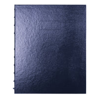 Blueline - Cahier de notes NotePro à couverture rigide - 10-3/4 po x 8-1/2 po - bleu indigo-Des détails bien pensés : onglets autocollants colorés, page d'index, pochette de rangement, et espace pour inscrire la date et le numéro de page