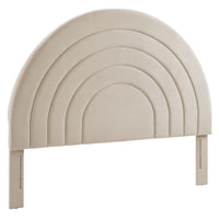 Modway - Solana Arqué Performance Velvet Tête de lit complète, Amande-Sellerie en velours Performance résistante aux taches