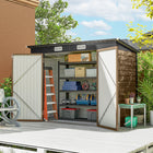 Outsunny - Abri de rangement extérieur 8 pi x 4 pi-Abri à vélos en métal adapté à de nombreux outils, équipements et vêtements d’extérieur
