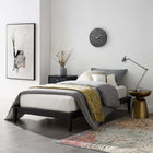 Modway - Lodge Bois Cadre de lit à plateforme jumelée, Cappuccino-Fond de teint solide pour matelas