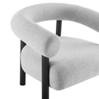 Modway - Sable Tissu rembourré Fauteuil - Gris clair noir-8