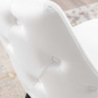Modway - Adorn Touffe Performance Velvet Fauteuil d’appoint de salle à manger - Blanc-Jambes noires effilées