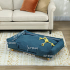 PawHut - Canapé pour chien surélevé et lavable pour grande taille - bleu foncé-Structure en MDF offrant durabilité et robustesse 