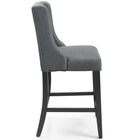 Modway - Baronet Bouton à touffe Tissu rembourré Tabouret de comptoir - Gris-Soutien de ressort sinueux