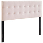 Modway - Emily Biscuit Touffé Performance Velvet Tête de lit Queen, Rose-Luxueuse tête de lit reine moderne