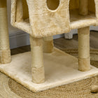 PawHut - Arbre à chat 71 po, tour avec griffoir, maisons, jouets - beige-Couleur : Beige 