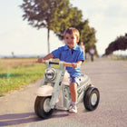 Qaba - Voiture pousse-pousse pour bébé avec musique, Bubble - blanc crème-Design de moto attrayant pour les jeunes enfants 