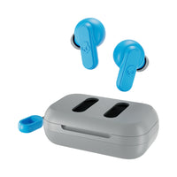 Skullcandy - Écouteurs boutons 100 % sans fil à isolation sonore Dime 2 - Gris/Bleu-Sans fil total via Bluetooth 5.2