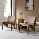Modway - Rylina Cuir végane Chaises d’accent - Brun noyer - Ensemble de 2-Siège et dossier en cuir synthétique