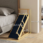 PawHut - Escalier pour chien - réglable, pliable avec tapis antidérapant-4 barres transversales et le tapis antidérapant renforcent la sécurité et empêchent de glisser 