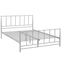 Modway - Estate Lit King, Gris-Lit plateforme de chalet nostalgique