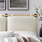 Modway - Anela Fixé au mur Chenille recouverte Tête de lit King Size, Crème naturelle-Rubber Bar