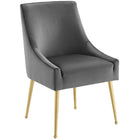 Modway - Discern Velours Performance Rembourré Chaise à manger Ensemble de 2 - Gris-Tissu résistant aux taches durable