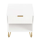 Manhattan Comfort - Dumbo moderne table de chevet 1 tiroir et commode 3 tiroirs - blanc - ensemble de 2-10