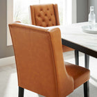 Modway - Baronet Bouton touffé Cuir végane Chaise à manger - Tan-Rembourrage en cuir végane