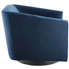 Modway - Twist Salon Accent Performance Velvet Chaise pivotante - Bleu Minuit-Tissu résistant aux taches