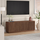 Hudson&Canal - Meuble TV Hanson pour téléviseurs jusqu'à 75" - Noyer satiné-Caractéristiques assemblage facile