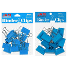 JAM Paper - Assortiment de pinces à baguette colourées - tailles moyenne et grande - pinces bleues - 27 pinces/paquet-Couleur : Bleu | Fabriquées en acier trempé pour une prise ultra solide