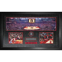 Toronto Raptors Scotiabank Arena Panorama with "The Shot" Collage - Impression encadree - 38" x 26"-Qualité supérieure - panorama framed