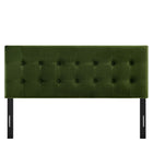 Modway - Emily Velours de performance résistant aux taches Tête de lit King Size, Vert mousse-Assemblée requise