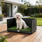 PawHut - Tapis d’herbe pour chien avec bords hauts et plateau, bac à litière d’intérieur-Un plateau coulissant permet un nettoyage facile sans déplacer toute la litière pour chien 
