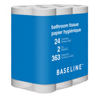 Baseline - Papier hygiénique 2 épaisseurs - 363 feuilles par rouleau - Paquet de 24-24 rouleaux triples équivalent à 72 rouleaux réguliers pour une utilisation prolongée
