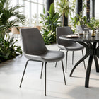Zuo - Byron Chaise de salle à manger - Gris - Ensemble de 2-Supporte jusqu'à 330 lb