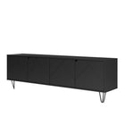 Nexera - Meuble audio-vidéo Slim, 72po, Noir-Finition en MDF laqué, texturé et mélamine de qualité supérieure, résistante aux égratignures, aux taches et à l'eau pour votre usage quotidien