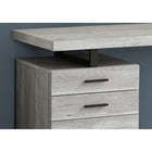 Monarch Specialties - 7409 Bureau 48 po L - Faux Bois Gris/Metal Noir-Restez organisé grâce aux tiroirs de rangement fermés et au tiroir classeur pratique avec barres de suspension, idéal pour ranger les documents importants et les articles de bureau.