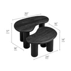Modway - Hackney Bois de manguier Ensemble de table basse pour nidification - Noir-Ensemble de 2 tables d’imbrication