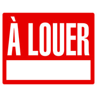 Cosco - Panneau À louer avec kit de piquet métallique 15 po x 19 po rouge et blanc usage extérieur, texte français-Ce panneau À louer comprend un texte en français pour communiquer clairement la disponibilité aux locataires francophones