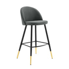 Modway - Cordial Tissu Tabourets de bar - Gris - Ensemble de 2-Assemblée requise