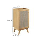 Modway - Soma 18" Armoire de toilette de salle de bain (lavabo non inclus) - Chêne-Tablette réglable