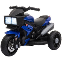 Aosom - moto électrique pour enfants 6v avec musique, jouet à roues - bleu-Avec ses phares fonctionnels, cette moto électrique offre une expérience de conduite authentique à vos enfants 