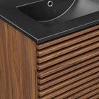 Modway - Render 48" Meuble de salle de bain à double lavabo - Noir noyer-MDF et panneau de particules