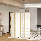 HOMCOM - Cloison de séparation autoportante à 4 panneaux pour chambre - naturel et blanc-Quatre panneaux permettent un pliage fluide et unidirectionnel selon les besoins  
