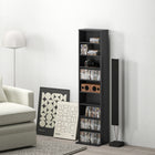 HOMCOM - Armoire de rangement multimédia à 9 niveaux - 55.1 po H - noir-Retirez et ajustez les étagères pour accueillir jusqu'à 120 DVD