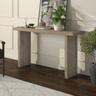 Hudson&Canal - Console Soren 55" L - Chêne gris vieilli-Fini en chêne gris vieilli aspect bois