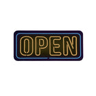 Futech - Panneau ouvert à LED - 24 po L x 10,5 po H - Jaune/Bleu-Utilisation en intérieur uniquement