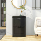 HOMCOM - Armoire à chaussures étroite avec tiroirs basculants et étagère réglable pour entrée - noir-Son design compact le rend idéal pour les petites entrées ou tout espace étroit 