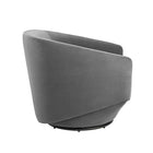 Modway - Series Performance Velvet Tissu Chaise pivotante - Gris-Rembourrage en mousse dense
