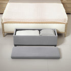 HOMCOM - Banc ottoman de rangement 44 po avec couvercle et pieds - gris clair-Structure en acier stable offrant un soutien solide et fiable 