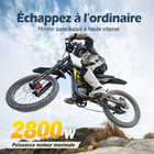 Gyrocopters - Moto électrique tout-terrain pour adultes ZX3 - Vitesse 60 km/h, autonomie 161 km - Jaune-Dominez la boue, le sable, le gravier et la neige grâce à une suspension intégrale ultra-robuste, un double frein à disque et des pneus à crampons redoutables de 24,5 pouces