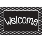 Ashley Productions - Smart Poly The Original Fun Mat - Tapis de Bienvenue - 15 -5" x 23 -5" - Pois Noirs et Blancs - Bienvenue-Mesures et design : Le tapis de bienvenue à pois noirs et blancs mesure 15,5 po x 23,5 po.
