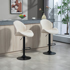 HOMCOM - Tabourets de bar pivotants hauteur comptoir avec dossier - beige - paquet de 2-Design courbé épousant votre corps pour un soutien optimal 
