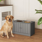 PawHut - Bols surélevés pour grande station d’alimentation pour animaux avec support - gris-Son design surélevé prévient la fatigue corporelle de votre animal 