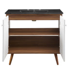 Modway - Transmit 36" Vanette de salle de bain - Noir noyer-Matériel Chrome